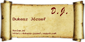 Dukesz József névjegykártya